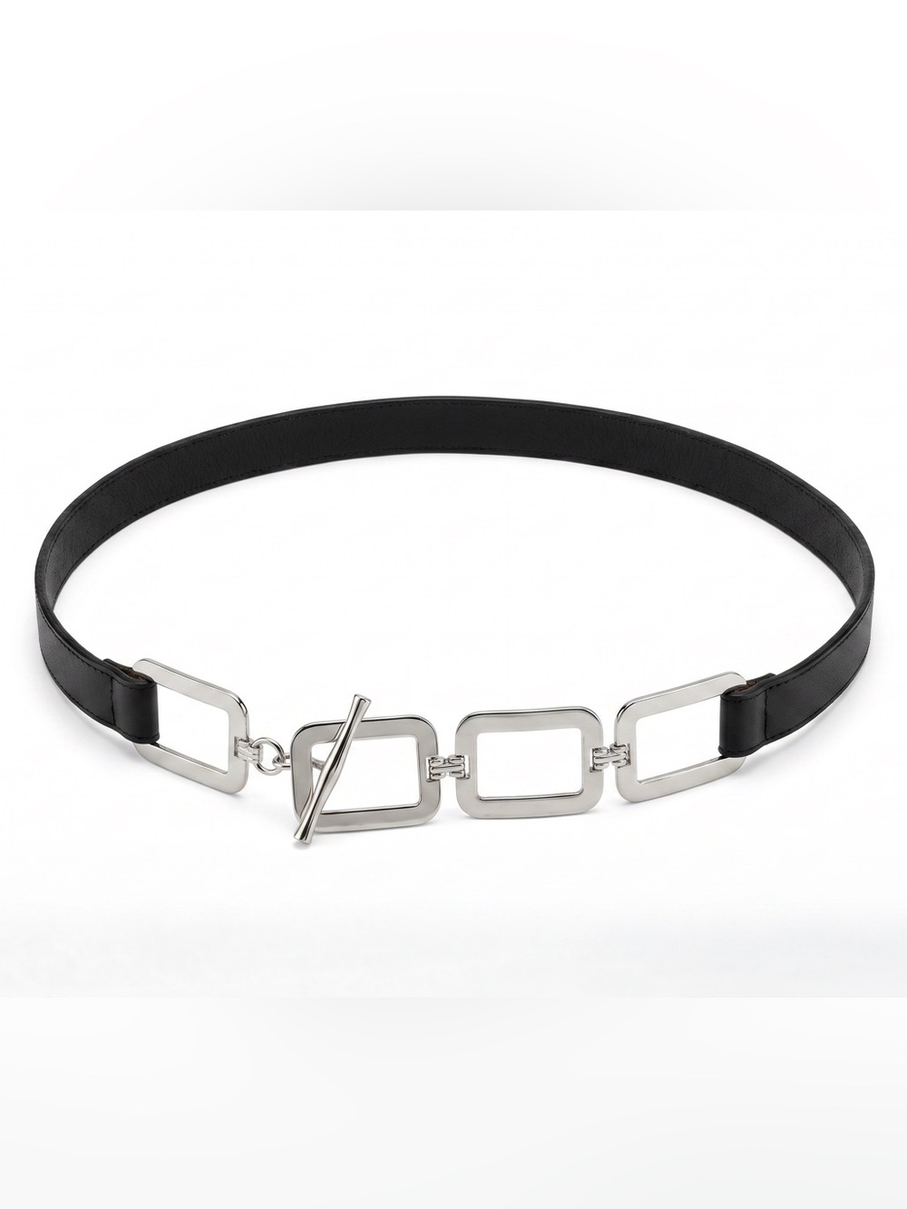 Metal and leather belt
